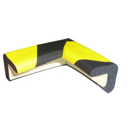 Protezione segnaletica in gomma rettangolare e angolare Viso 3x3cm - 7x7 cm nero/giallo - PU30NJ