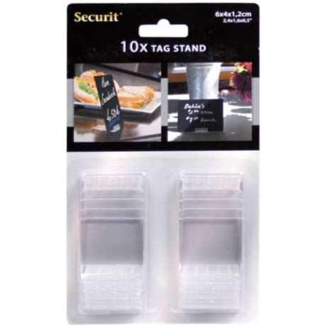 Supporti per targhe scrivibili Tag Securit® 4x6 cm nero confezione da 10 pezzi - TAG-HLD-TR