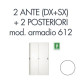 Armadio a porte scorrevoli 612 Tecnical 2 1 PORTA DX+1 PORTA SX+2 POSTERIORI X 612 BIANCO - 80514116