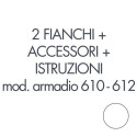 Set 2 fianchi + accessori + istruzioni montaggio per armadi 610 - 612 bianco Tecnical 2 - 8051411630