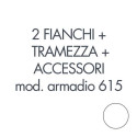 Armadio a porte scorrevoli 615 Tecnical 2 2 FIANCHI +1 TRAMEZZA+ ACCESS. PER 615 BIANCO + ISTRUZ. bi