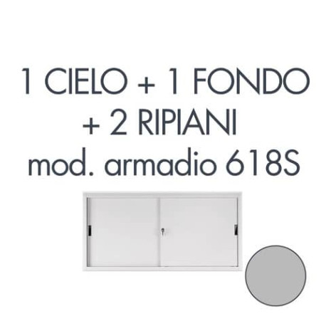 Armadio a porte scorrevoli 618S Tecnical 2 1 CIELO+1 FONDO+2 PIANO PER 618S GRIGIO - 805141163032