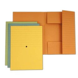 Cartelline a 3 lembi incollati 4Mat A4 in carta woodstock 285 g/m² dorso 2 cm arancio conf. da 20 pe