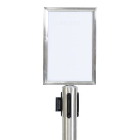 Display informativo Securit® in acciaio avvitabile su colonna Classic A4 cromato RS-SIGN-A4-PS