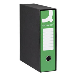 Registratore commerciale Q-Connect con custodia dorso 8 cm verde 23x30 cm - 0201990/Q.VE