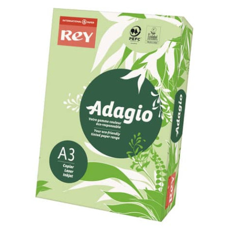 Carta colorata A3 INTERNATIONAL PAPER Rey Adagio verde 81 risma 250 fogli - ADAGI160X487