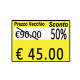 Rotolo da 600 etichette per prezzatrice Printex prezzo/sconto 26x19 mm giallo perm.  conf. 10 rotoli