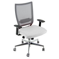 Sedia girevole Semidirezionale Ergonomica con schienale in rete Unisit bianco - COT/KQ