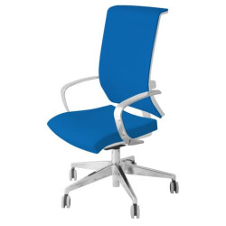 Sedia girevole Semidirezionale Unisit Ergonomica con schienale in rete blu GTJB/F11