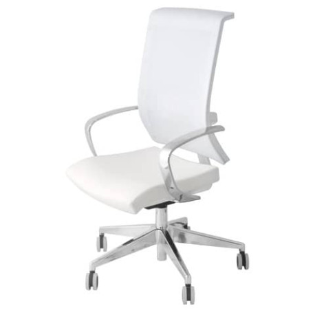 Sedia girevole Semidirezionale Unisit Ergonomica con schienale in rete bianco GTJB/PQ