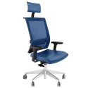 Sedia girevole Semidirezionale Unisit Ergonomica con schienale in rete blu GTPG/F11