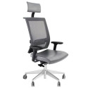 Sedia girevole Semidirezionale Unisit Ergonomica con schienale in rete grigio scuro - GTPG/F14