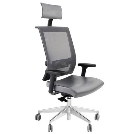 Sedia girevole Semidirezionale Unisit Ergonomica con schienale in rete grigio scuro - GTPG/IT