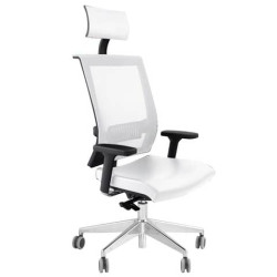 Sedia girevole Semidirezionale Unisit Ergonomica con schienale in rete bianco GTPG/PQ