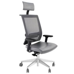 Sedia girevole Semidirezionale Unisit Ergonomica con schienale in rete grigio GTPG/PT