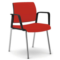 Sedia interlocutore Semidirezionale Ergonomica Unisit Schienale fisso rosso KI4GNBR/IR