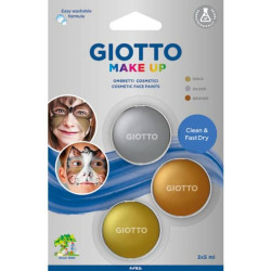 Tris ombretti cosmetici GIOTTO Make Up oro, argento, bronzo conf. 3 pezzi 475400