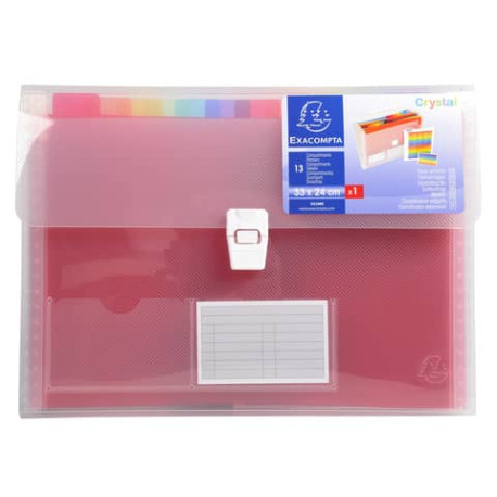 Classificatore Crystal Colours 33x25 cm - 13 scomparti - cristallo 55298E