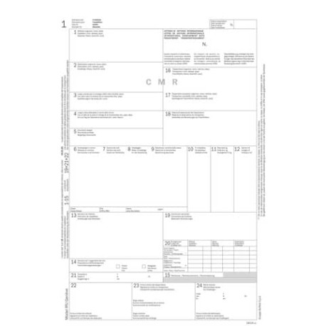 Lettera di vettura internazionale data ufficio - snap out - 5 copie autoricalcanti - cf 50 pezzi DU1