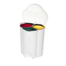 Contenitore a pedale Trio Rubbermaid WHITE R050509