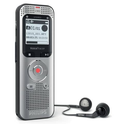 Registratore vocale digitale PHILIPS Voice Tracer 2050 argento DVT2050 -  Lineacontabile