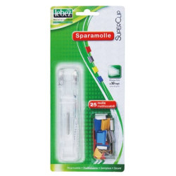 Sparamolle lebez Supaclip fino a 30 ff. trasparente. Con 25 molle 1060