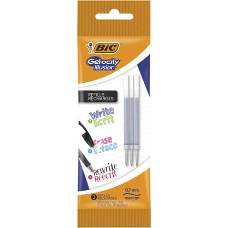 Refill BIC Gelocity Illusion Pouch 0,7 mm nero Conf. 3 pezzi - 964820