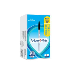 Penne a sfera con cappuccio Paper Mate PM 045 1 mm Nero Conf. 50 pezzi - 2084379