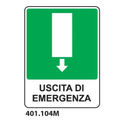 Cartello di avviso "Uscita di emergenza"  250x310 mm 401.104M