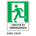 Cartello "Uscita d'emergenza" - sinistra  E401.101M