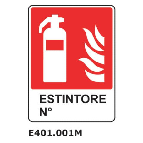 Cartello "Estintore nr. EN ISO 7010"  E401.001M