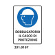 Cartello di obbligo "Obbligatorio usare casco di protezione'' 33x50 cm - 351.016Y