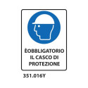 Cartello di obbligo "Obbligatorio usare casco di protezione'' 33x50 cm - 351.016Y