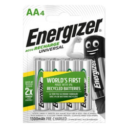 Batterie ricaricabili ENERGIZER Accu Recharge Universal AA conf. da 4 - E301376000