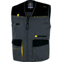 Gilet da lavoro DELTA PLUS D-Mach chiusura con zip - 5 tasche - poliestere e cotone grigio-giallo - 