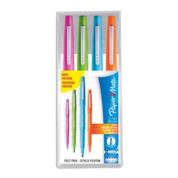 Penne punta fibra Paper Mate Flair/Nylon M 1,1 mm assortiti (turchese, arancione, magenta, viola)  s