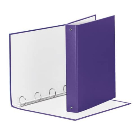 Raccoglitore Esselte MEETING a 4 anelli tondi 30mm cartone rivestito in PP viola 22x30cm dorso 4cm -