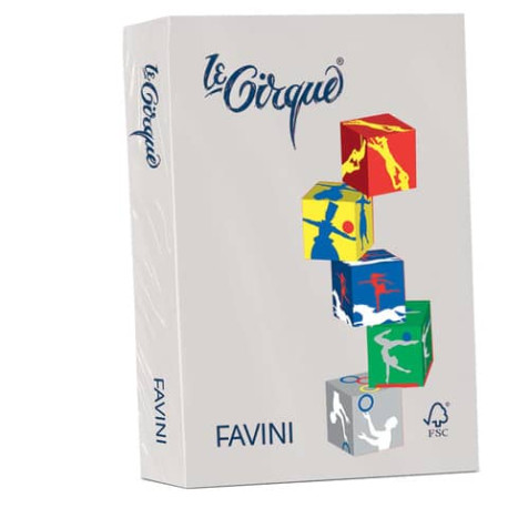 Carta colorata FAVINI LE CIRQUE per tutte le tecnologie di stampa 80 g/m² A4 grigio 109  500 fogli -