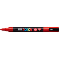 Marcatore a tempera POSCA Uni-Ball punta tonda 0,9-1,3 mm rosso M PC3M R