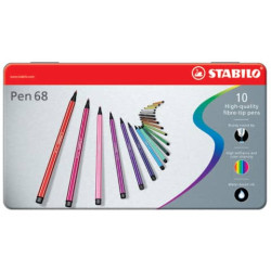 Pennarelli Stabilo Pen 68 1 mm scatola di metallo assortiti Conf. 10 pezzi - 6810-6