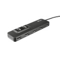 Hub 7 porte USB 2.0 TRUST Oila nero  20576