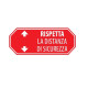 Adesivo di segnaletica a terra "Rispetta la distanza di sicurezza - 1 m" 80x40 cm rosso/bianco/blu -