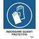 Adesivo segnaletico Markin "Indossare guanti protettivi" in LWM - 12,5x15,2 cm Conf. 2 pezzi - X110C