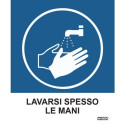 Adesivo segnaletico Markin "Lavarsi spesso le mani"  in LWM - 12,5x15,2 cm Conf. 2 pezzi - X110COV-3