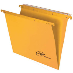 Cartelle sospese orizzontali per cassetti Linea Joker 39 cm fondo V - giallo conf. 25 pezzi 400/395 