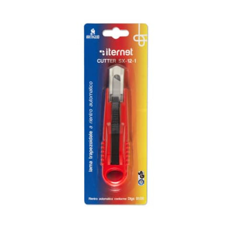 Cutter con lama trapezoidale a rientro automatico Artiglio SX-12-1 rosso lama 18 mm - 4330B