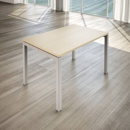 Scrivania LineKit Swing 120x80xH.75 cm - piano rovere - struttura alluminio - S4000AROAL