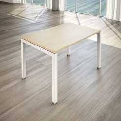 Scrivania LineKit Swing 120x80xH.75 cm - piano rovere - struttura bianco - S4000AROBI