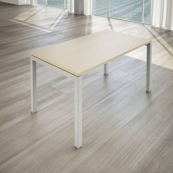 Scrivania LineKit Swing 140x80xH.75 cm - piano rovere - struttura alluminio - S4010AROAL