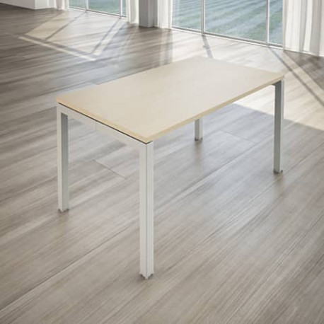 Scrivania LineKit Swing 140x80xH.75 cm - piano rovere - struttura alluminio - S4010AROAL